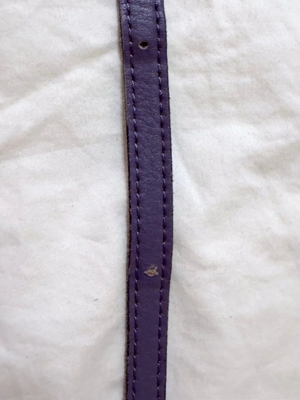 Patricia Nash Purple Amethyst Leather Perforated Top Zip Crossbody Purse